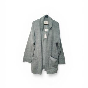 Thread & Supply Open-Front Gray Knit Cardigan